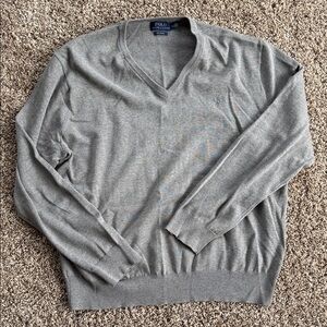 Polo by Ralph Lauren Men's V-Neck Gray Sweater